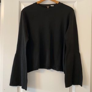 Poof! black knit crew neck sweater